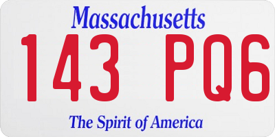MA license plate 143PQ6