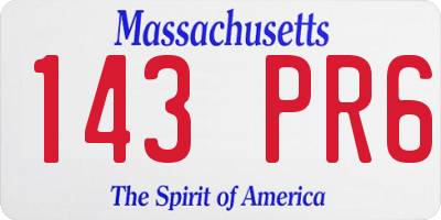 MA license plate 143PR6
