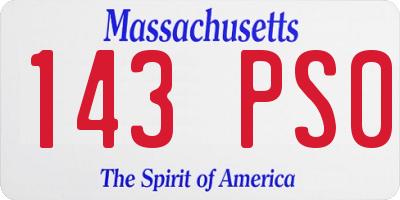 MA license plate 143PS0