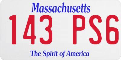 MA license plate 143PS6
