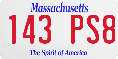 MA license plate 143PS8