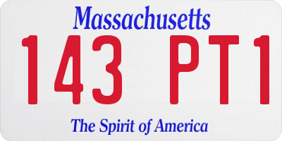 MA license plate 143PT1