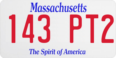 MA license plate 143PT2