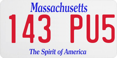 MA license plate 143PU5
