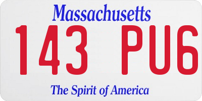 MA license plate 143PU6