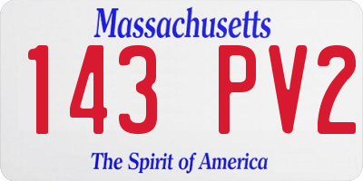 MA license plate 143PV2