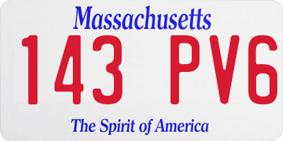 MA license plate 143PV6