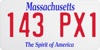 MA license plate 143PX1