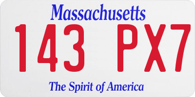 MA license plate 143PX7
