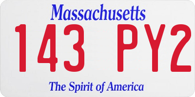 MA license plate 143PY2