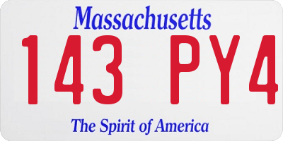 MA license plate 143PY4