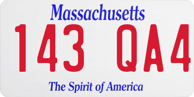 MA license plate 143QA4