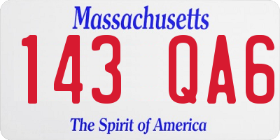 MA license plate 143QA6