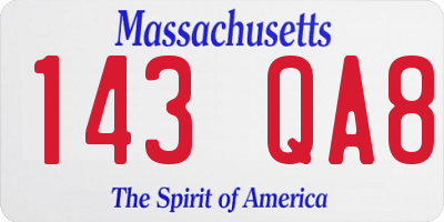 MA license plate 143QA8