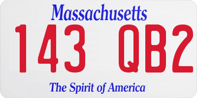 MA license plate 143QB2