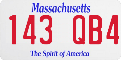 MA license plate 143QB4