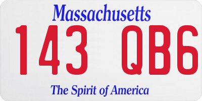 MA license plate 143QB6