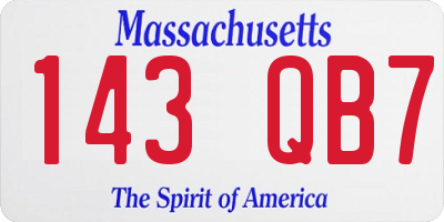 MA license plate 143QB7