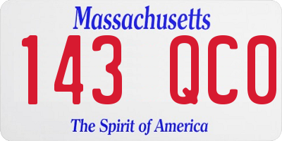 MA license plate 143QC0