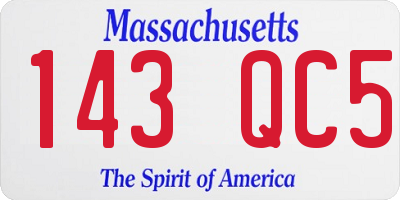 MA license plate 143QC5