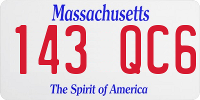 MA license plate 143QC6