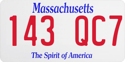 MA license plate 143QC7