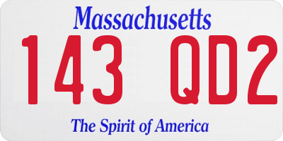 MA license plate 143QD2