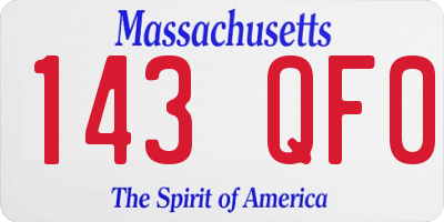 MA license plate 143QF0