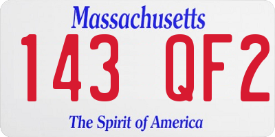 MA license plate 143QF2