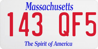 MA license plate 143QF5