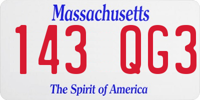 MA license plate 143QG3