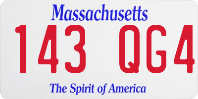 MA license plate 143QG4