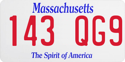 MA license plate 143QG9