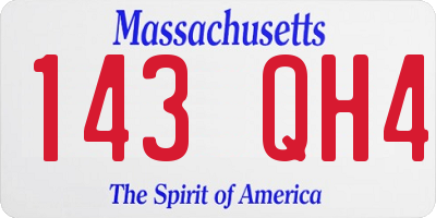MA license plate 143QH4