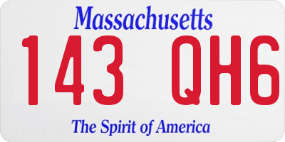 MA license plate 143QH6
