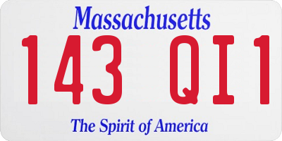 MA license plate 143QI1
