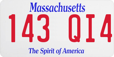 MA license plate 143QI4