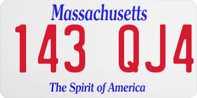 MA license plate 143QJ4