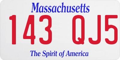 MA license plate 143QJ5