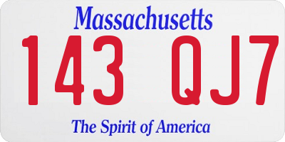 MA license plate 143QJ7