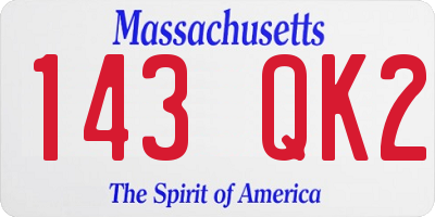 MA license plate 143QK2