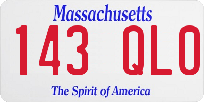 MA license plate 143QL0