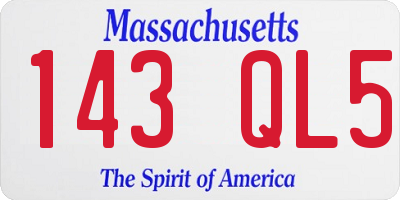 MA license plate 143QL5