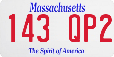 MA license plate 143QP2