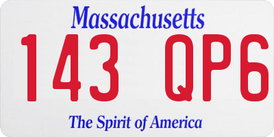 MA license plate 143QP6
