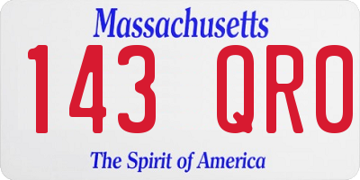 MA license plate 143QR0