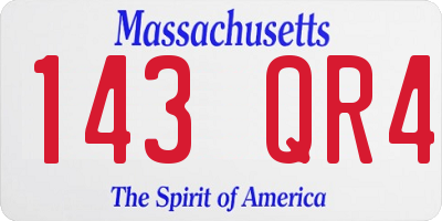 MA license plate 143QR4