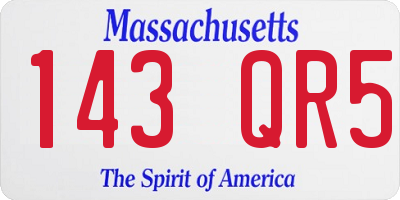 MA license plate 143QR5