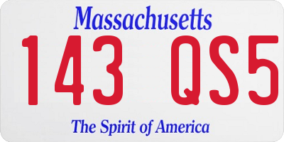 MA license plate 143QS5