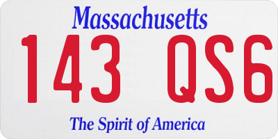 MA license plate 143QS6